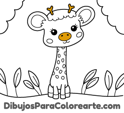 Dibujos online de animales para colorear para niños pequeños: Jirafa Bebé