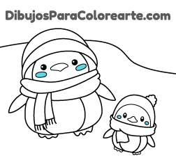 Dibujos de animales para colorear online para niñas y niños: Pingüino