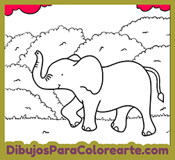 Elefante para Pintar Online o Imprimir