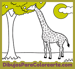 Dibujo infantil de jirafa para colorear
