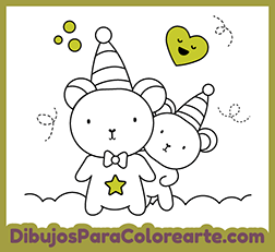 Dibujos para colorear juego de pintar osito facil 