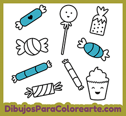 Dibujo infantil de Caramelos para colorear online o para imprimir gratis