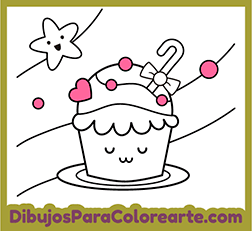 Dibujos gratuitos para pintar: Muffin para niños pequeños