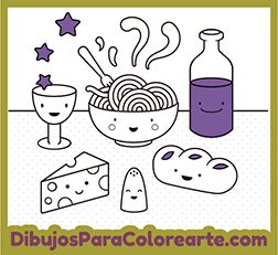 DIBUJOS DE COMIDA RÁPIDA PARA COLOREAR