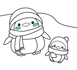 Dibujos infantiles de animales para pintar online para niños pequeños: Pingüino