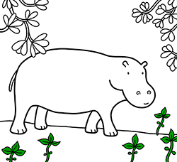Hipopótamo para colorear