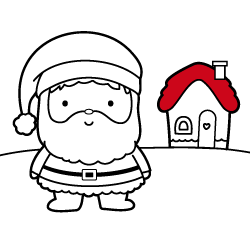 Ilustraciones navideñas para niños y niñas: Casa de Santa Claus para colorear online