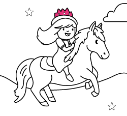 Dibujos de princesas gratis y online para niñas y niños: Princesa a caballo