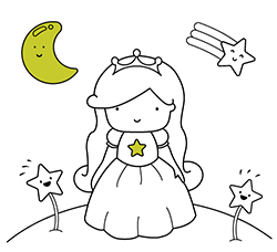 Dibujo para colorear de Princesa Estrella