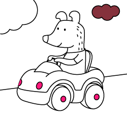 Dibujo para colorear para niños y niñas * Coche descapotable