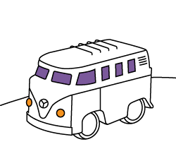 Dibujo de kombi para colorear online o para pintar