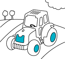 Dibujos fáciles de transportes para colorear o para imprimir gratis y pintar * Tractor