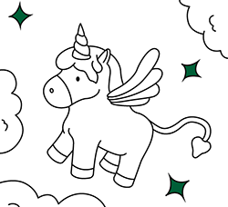 Unicornio para colorear gratis. Dibujo fácil para pintar online