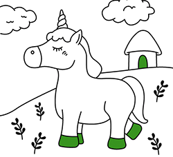 Unicornio para imprimir gratis y colorear facilmente. Dibujos para niños y niñas
