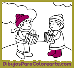 Dibujo infantil de Navidad fácil para colorear en línea o para imprimir gratis