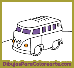 Dibujo infantil para pintar online o para imprimir gratis * Kombi