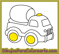 Dibujo infantil para colorear online o para imprimir gratis * Camión mezclador