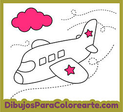 Dibujos fáciles para colorear * Avión