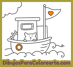 Dibujo para colorear barco