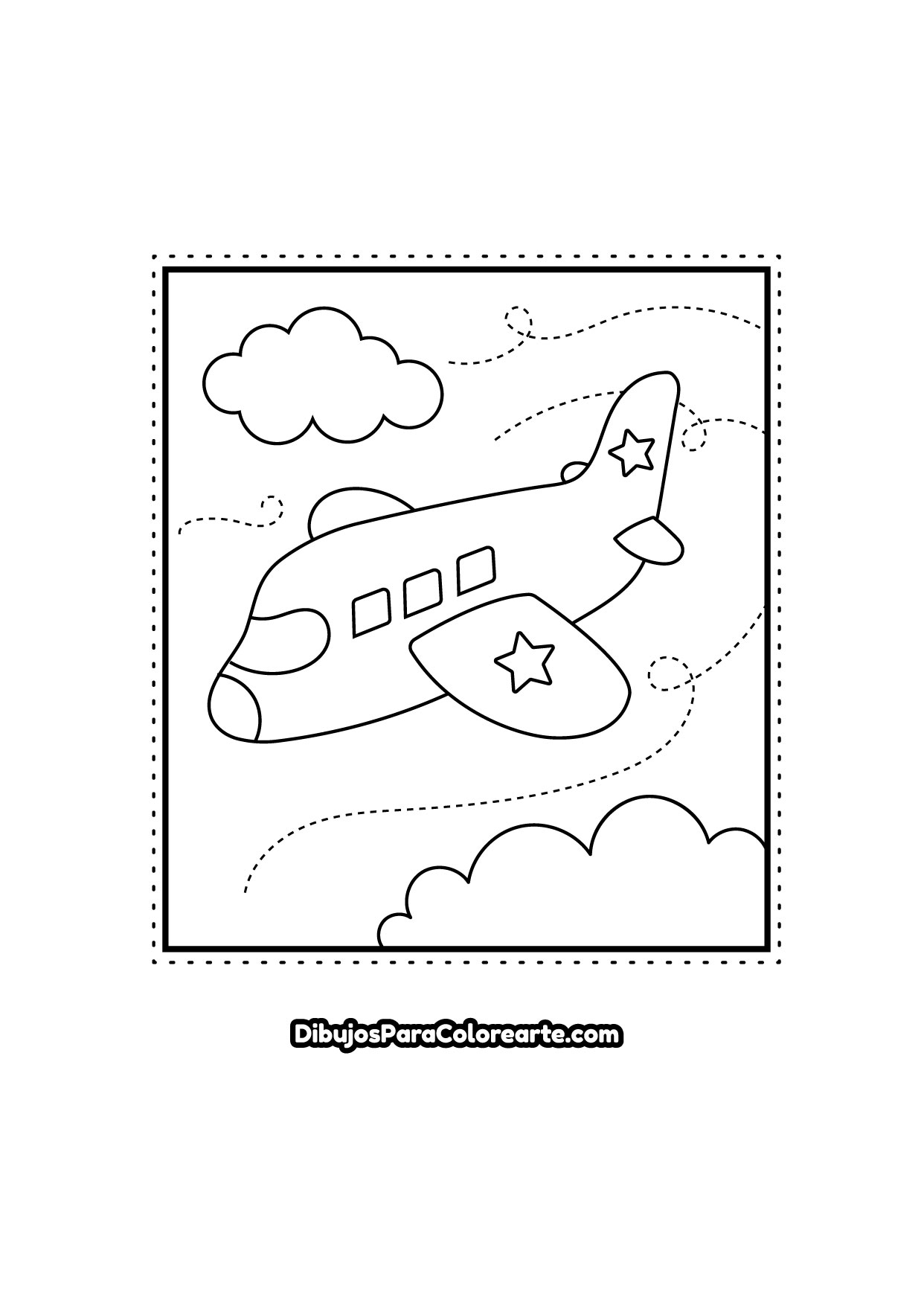 Dibujos fáciles para colorear * Avión
