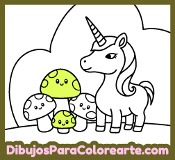 Dibujos infantiles para niños pequeños: Unicornio con setas para pintar online